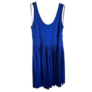 Cynthia Rowley Womens Royal Blue Sleeveless Scoop Neck Fit and Flare Dress Large
